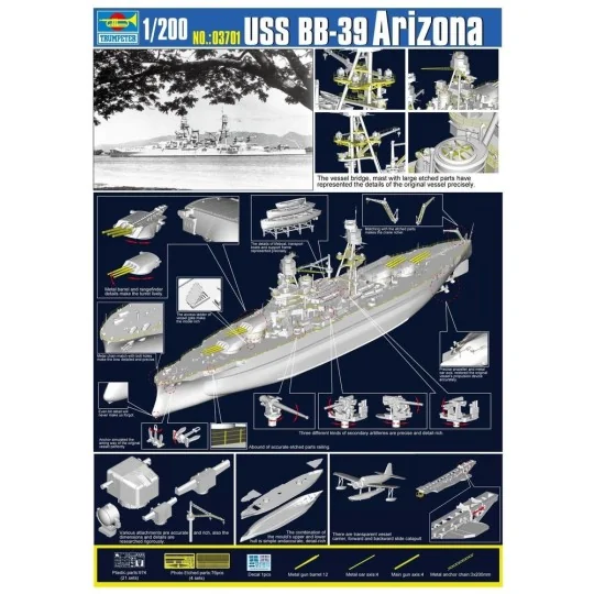 USS Arizona BB-39, 1/200 - Trumpeter 03701