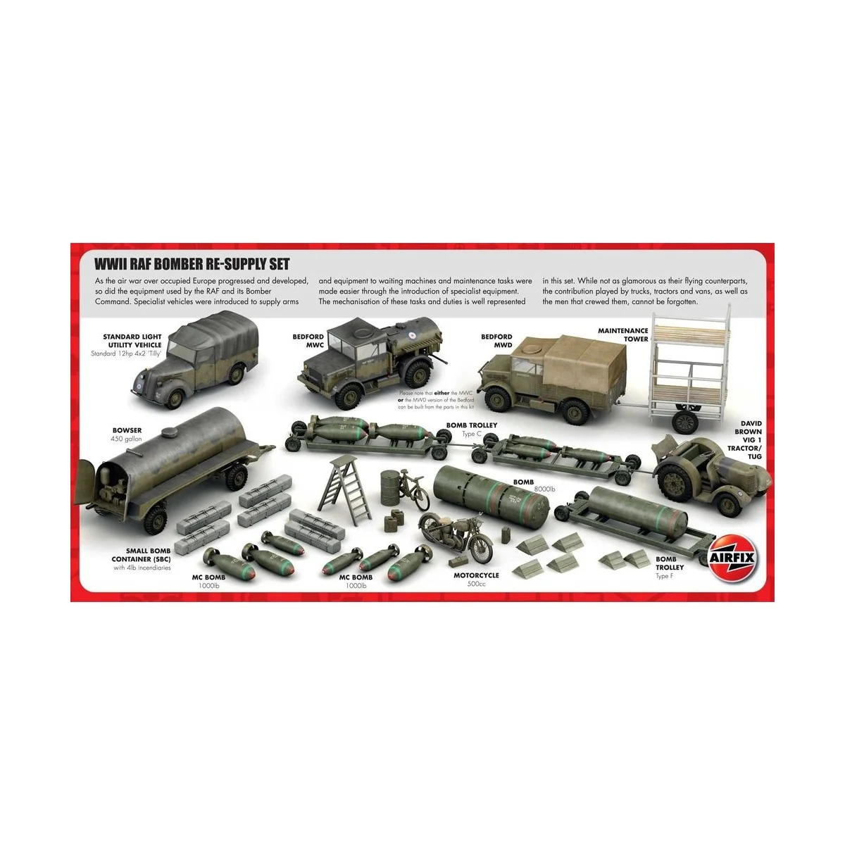 WWII Bomber Re-Supply Set, 1/72 - Airfix A05330 WWII Bomber Re-Supply Set, 1/72 - Airfix A05330