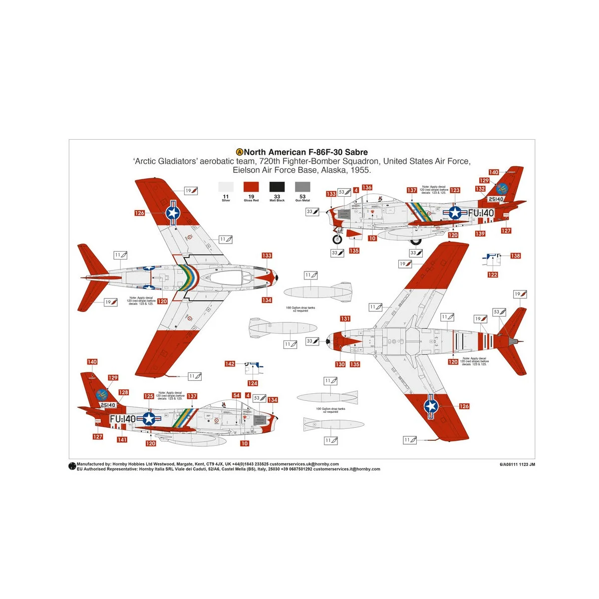 North American F-86F Sabre, 1/48 - Airfix A08111