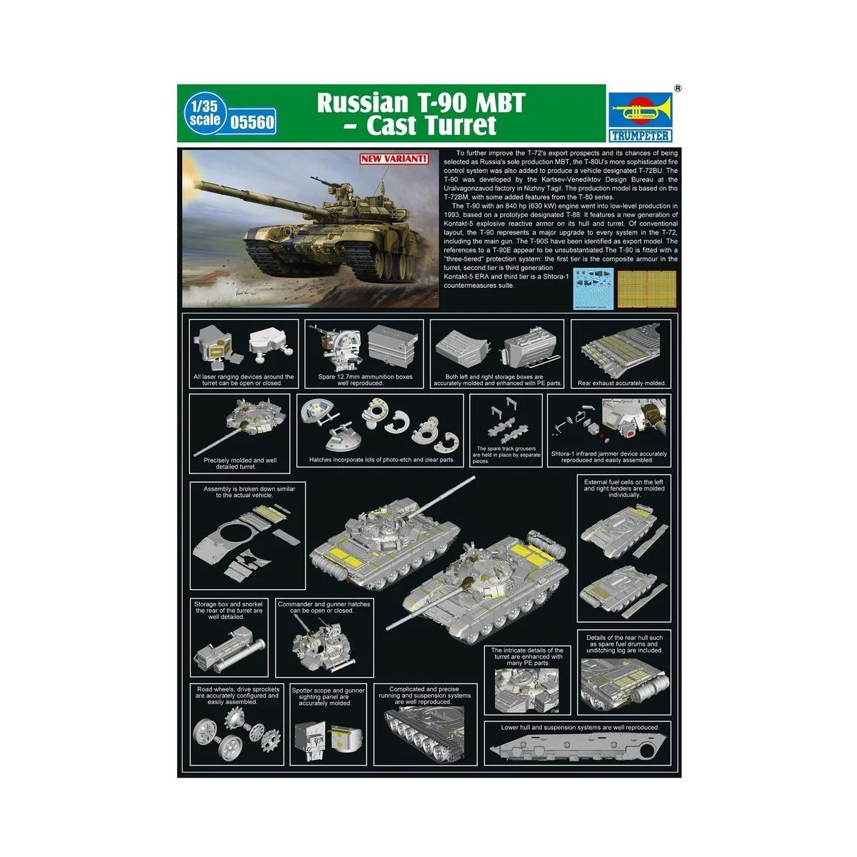 Trumpeter - Russian T-90A MBT - Cast Turret - 05560