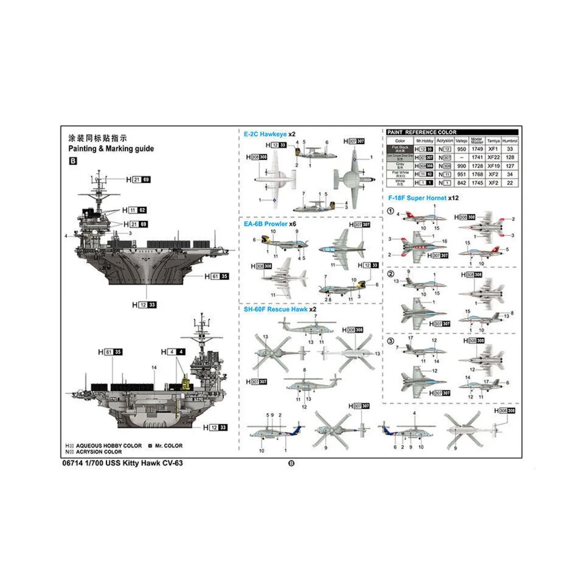 USS Kitty Hawk CV-63, 1/700 - Trumpeter 06714