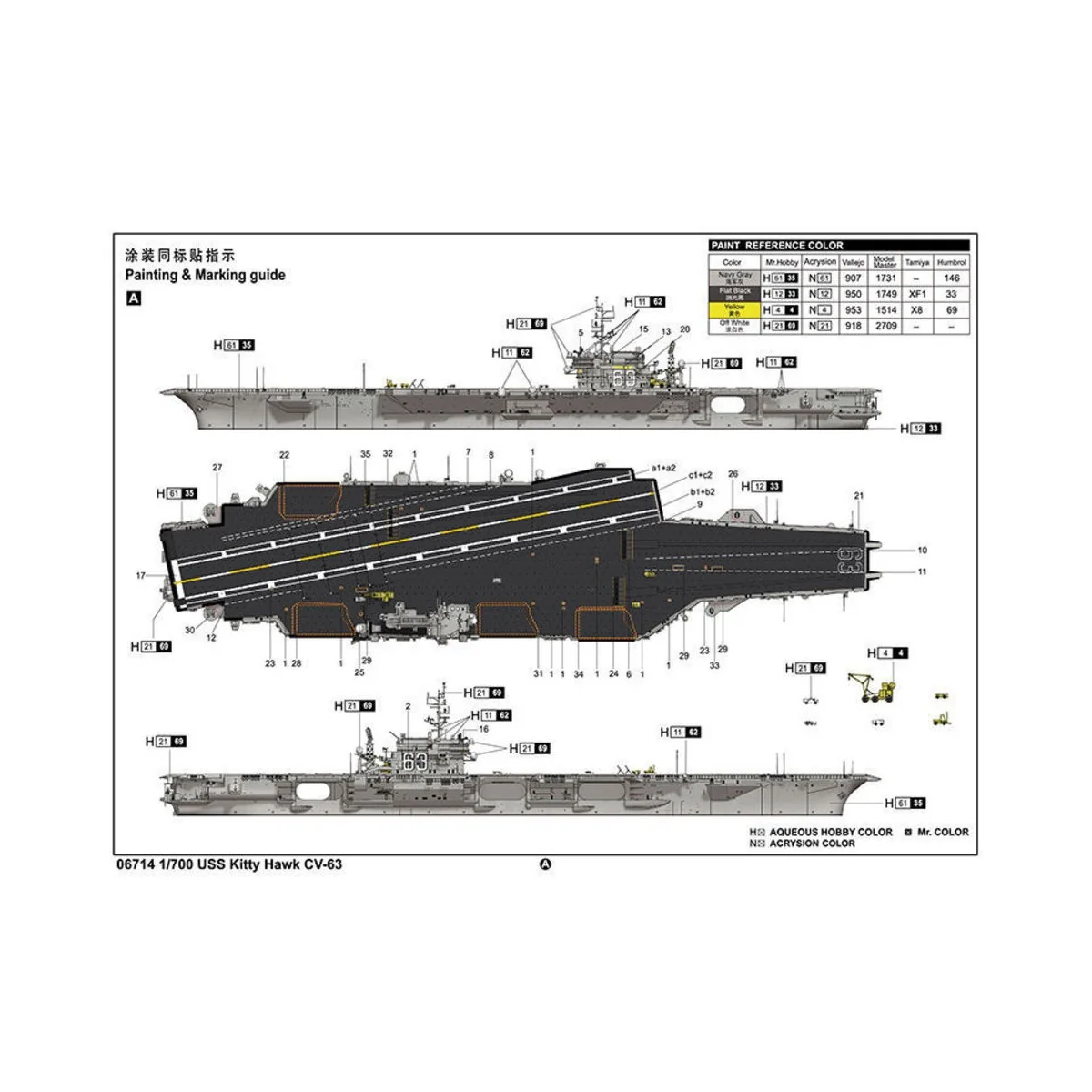 USS Kitty Hawk CV-63, 1/700 - Trumpeter 06714