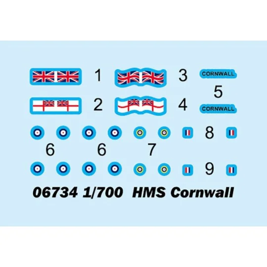 HMS Cornwall, 1/700 - Trumpeter 06734