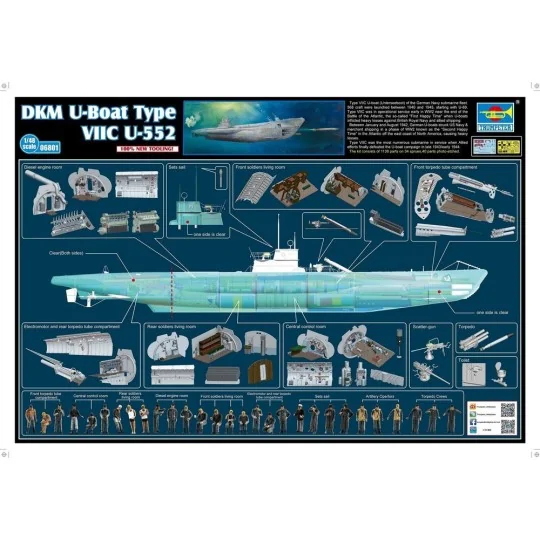 DKM U-Boot Type VIIC U-552, 1/48 - Trumpeter 06801