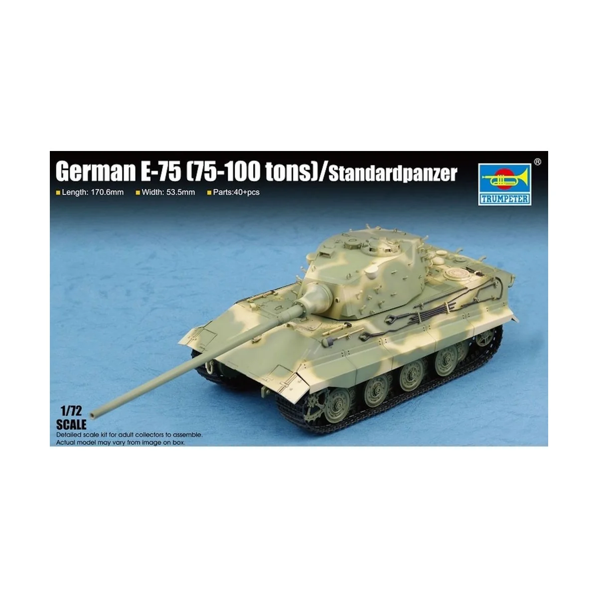 German E-75(75-100 tons)/Standardpanzer, 1/72 - Trumpeter 07125 German E-75(75-100 tons)/Standardpanzer, 1/72 - Trumpeter 07125