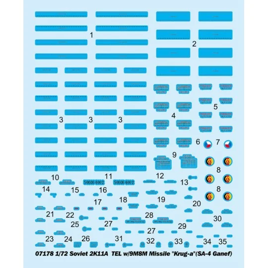 Soviet 2K11A TEL w/9M8M Missile "Krug-a"(SA-4 Ganef) - Trumpeter 07178