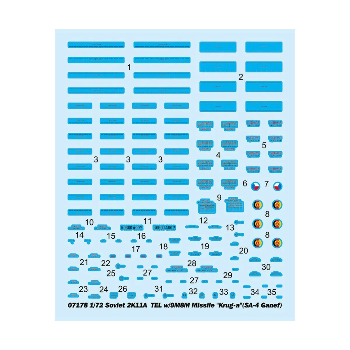 Soviet 2K11A TEL w/9M8M Missile "Krug-a"(SA-4 Ganef) - Trumpeter 07178