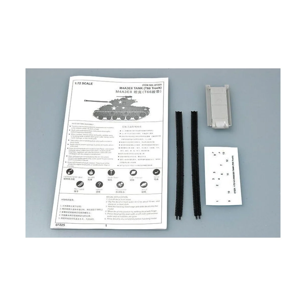 M4A3E8 Tank (T66 Track) - Trumpeter 07225