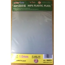HIPS 1,0mm plastic sheet(210mmx300mmx2pc - Master Tools 08003