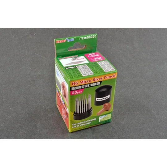 HG Micro Rivet Punch (23 Pcs , 0.25mm-1.35mm) - Master Tools 08020
