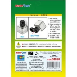 40ml Square Bottle for model solvent - Master Tools 08028