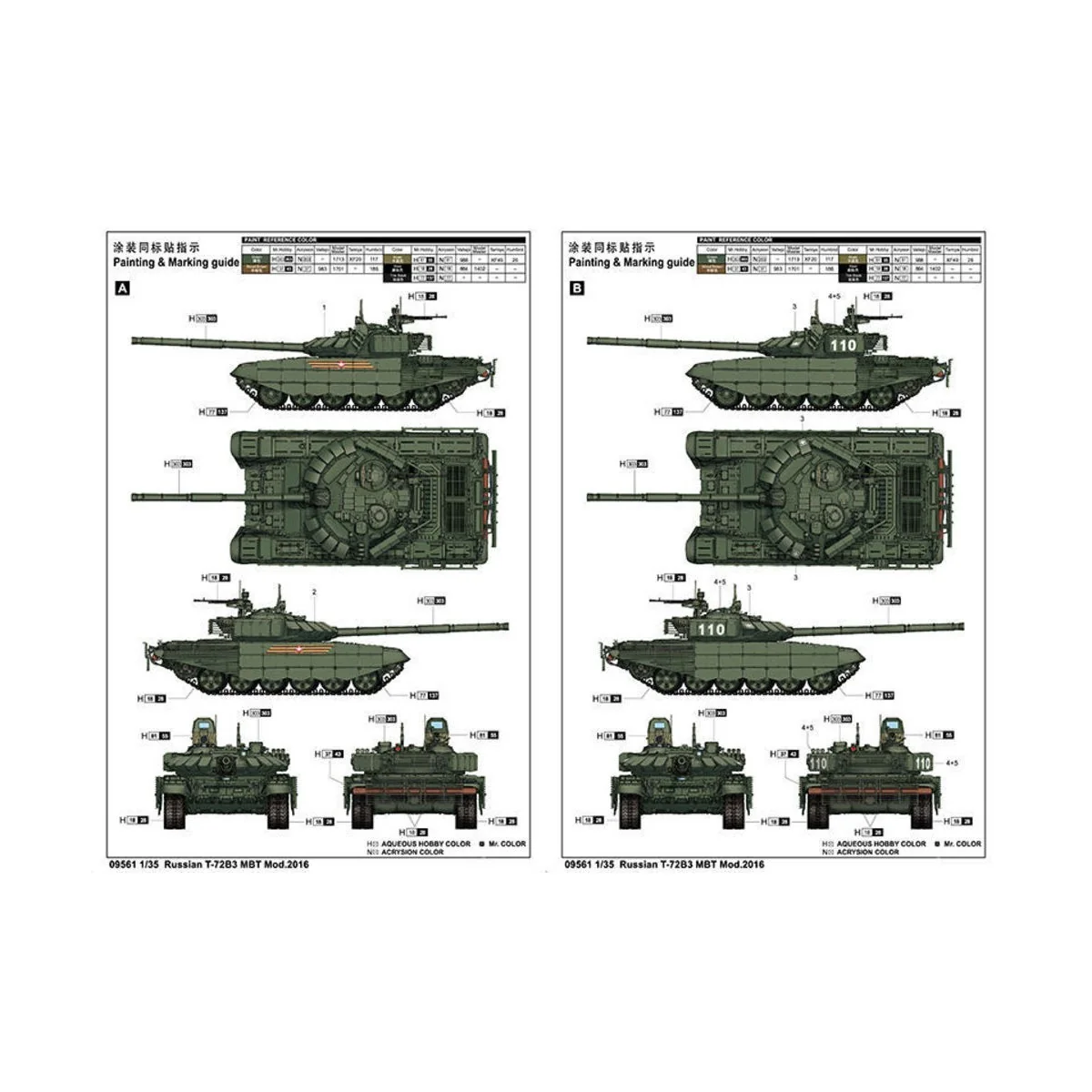 Trumpeter - Russian T-72B3 MBT - 09561