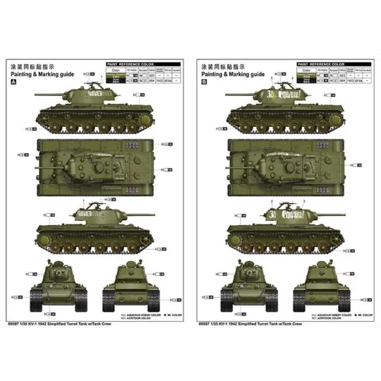 KV-1 1942 Simplified Turret Tank w/Tank Crew, 1/35 - Trumpeter 09597