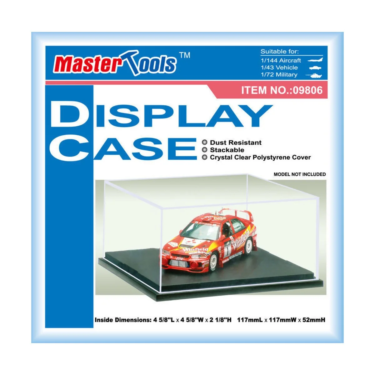 Acrylic Display Case 117 x 117 x 52mm - Master Tools 09806