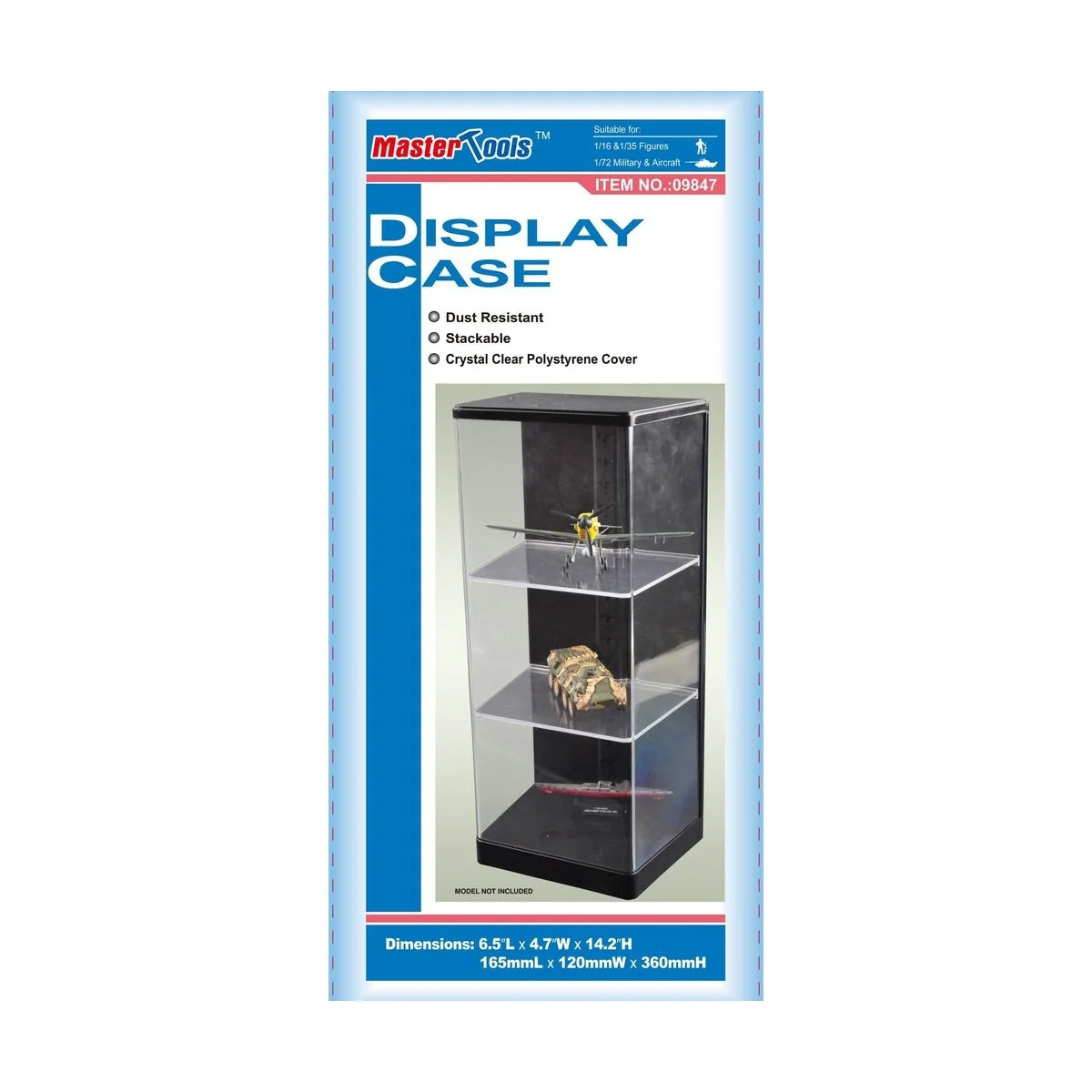 Acrylic Display Case 165 x 120 x 360mm, 1/72 - Master Tools 09847