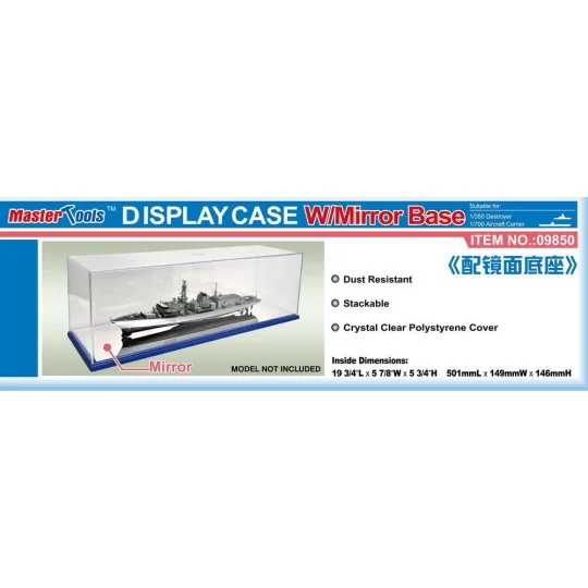 Display Case w/Mirror Base 501x149x146mm WxL - Master Tools 09850