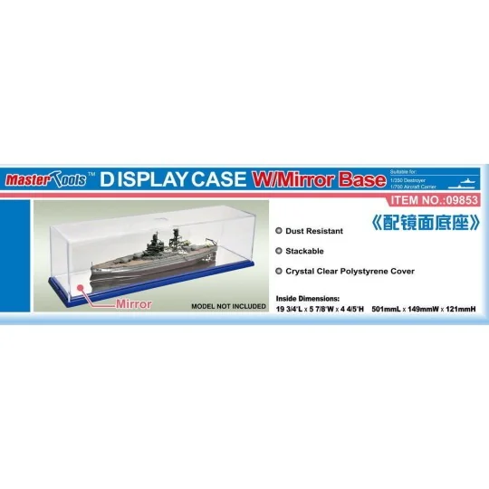 Display Case w/Mirror Base 501x149x121mm WxL - Master Tools 09853