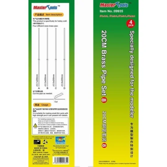 20CM Brass Pipe Set 8 - Master Tools 09935
