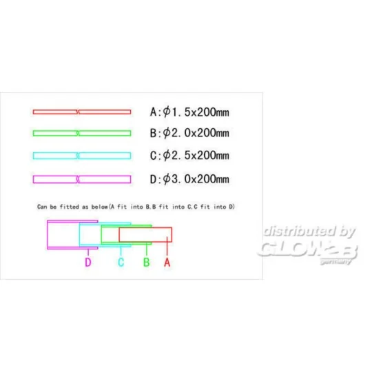 20CM Brass Pipe / Messingrohr Set 6 - Master Tools 09947
