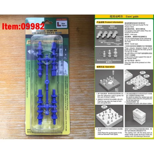 Holding/Guide pin for silicone mould-L (Blue) - Master Tools 09982