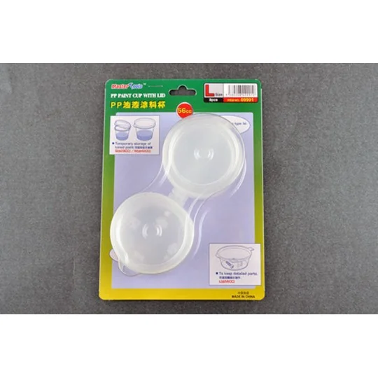 PP Paint Cup with Lid --- L-size 56cc X 8pcs - Master Tools 09991