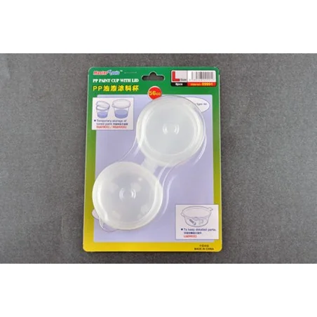 PP Paint Cup with Lid --- L-size 56cc X 8pcs - Master Tools 09991