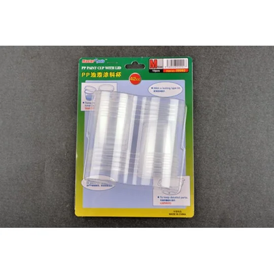 PP Paint Cup with Lid---- M-size 42cc X 10pcs - Master Tools 09992