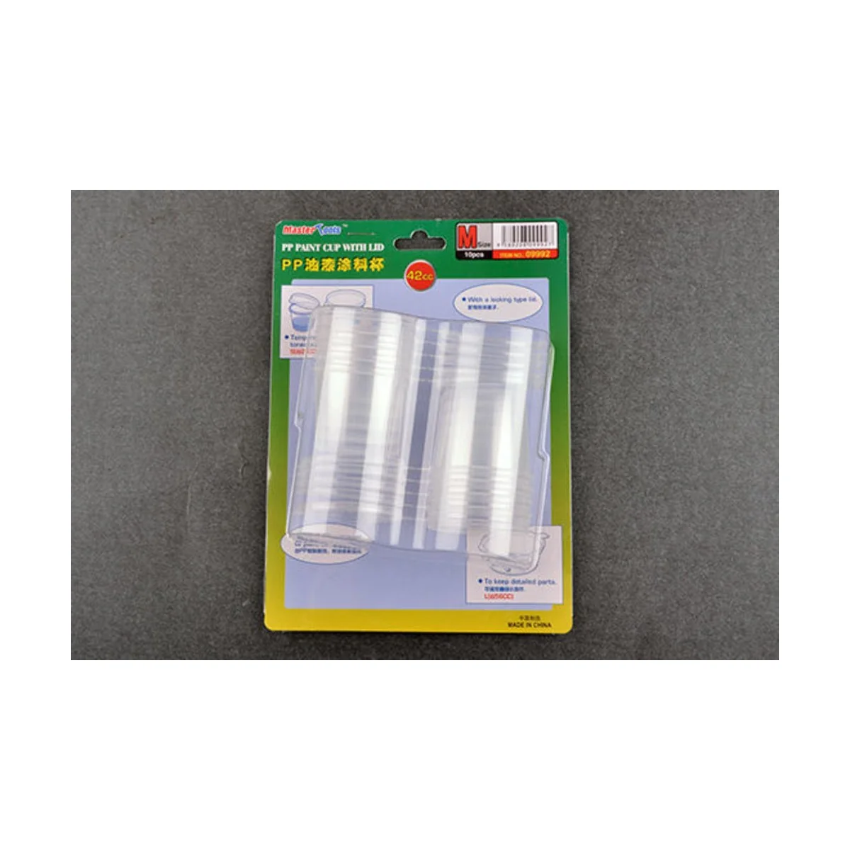 PP Paint Cup with Lid----  M-size 42cc X 10pcs - Master Tools 09992