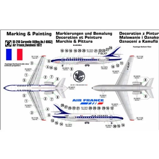 Se-210 Caravelle Air France, 1/144 - Mistercraft D-28
