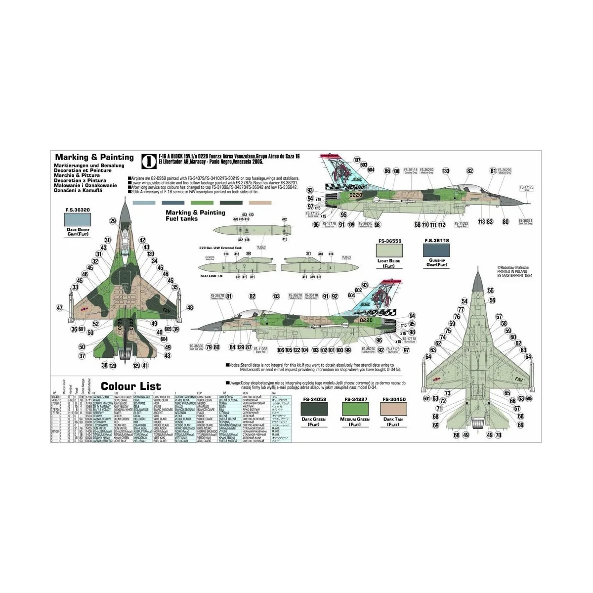 F-16A-15 Halcon Cazador - Mistercraft D-34