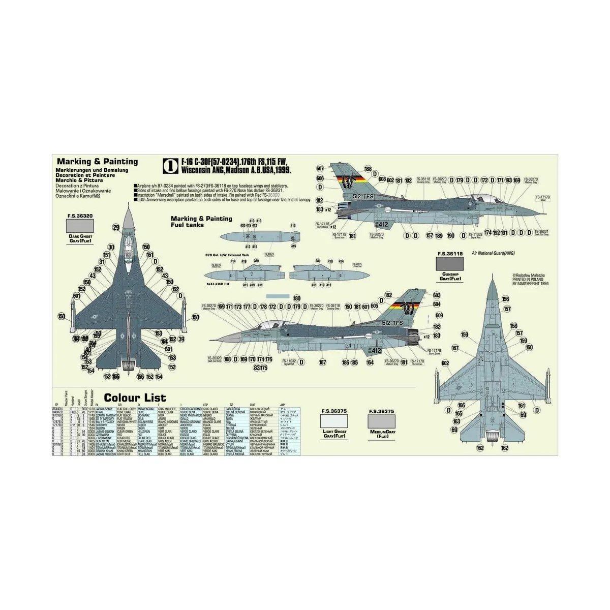 F-16C-30 Ramstain Dragon, 1/72 - Mistercraft D-67 F-16C-30 Ramstain Dragon, 1/72 - Mistercraft D-67