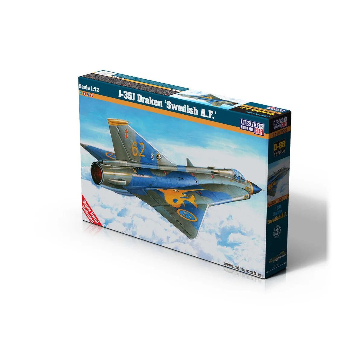 J-35J Draken Swedish A.F, 1/72 - Mistercraft D-88 J-35J Draken Swedish A.F, 1/72 - Mistercraft D-88