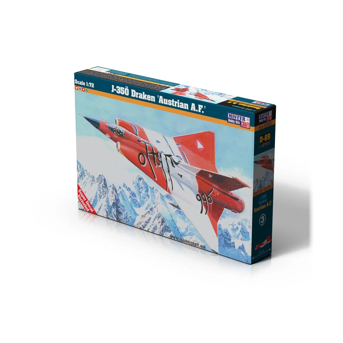 J-35Ö Draken Austrian A.F, 1/72 - Mistercraft D-89
