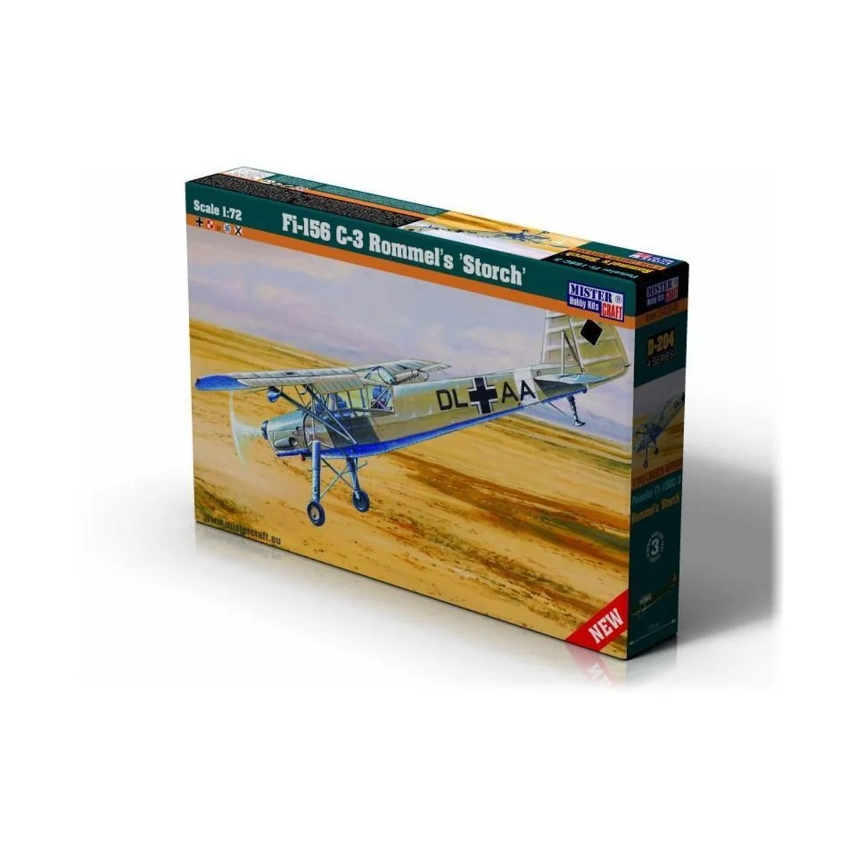 Fi-156 C-3 Rommels Storch, 1/72 - Mistercraft D-204