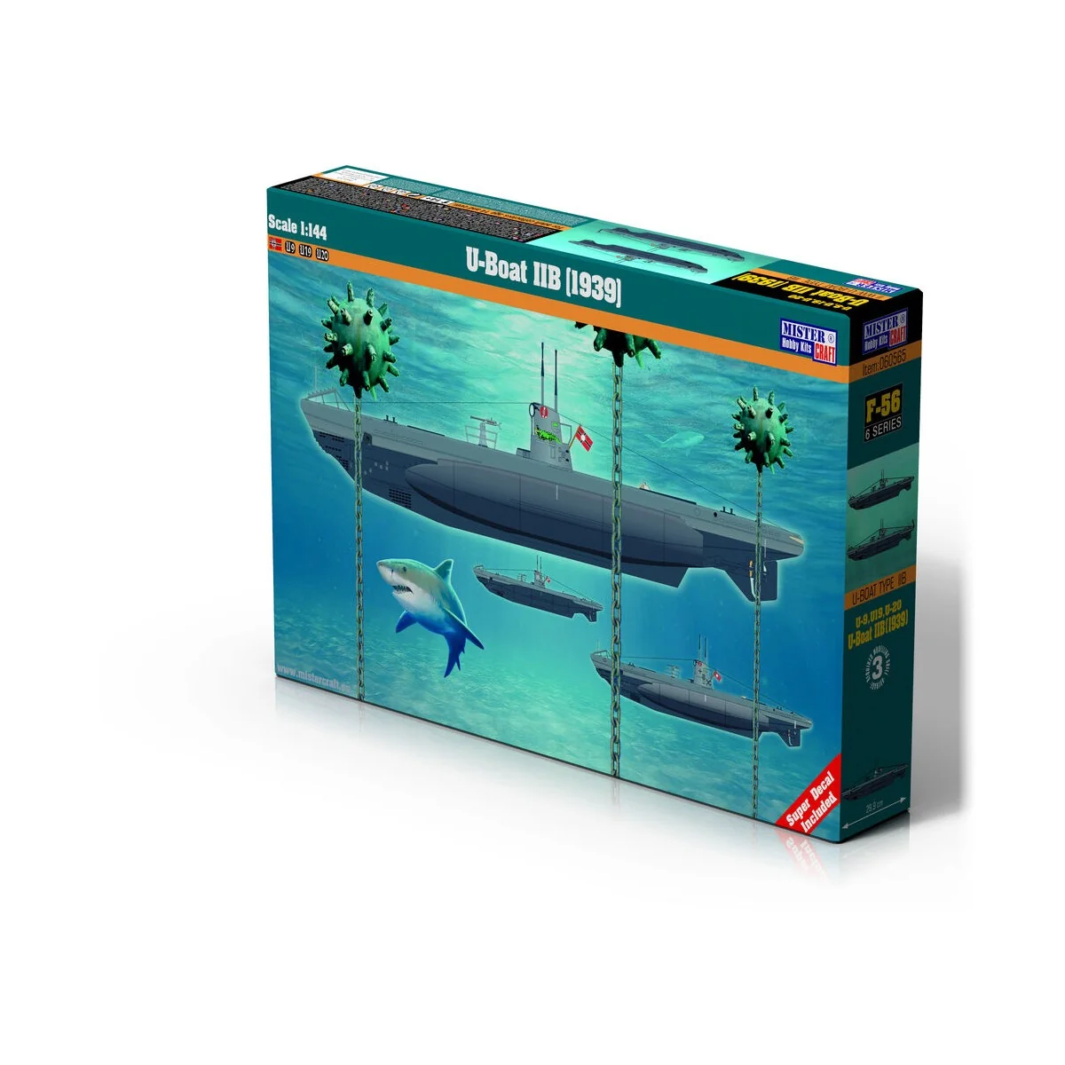 U-Boat Type IIB 1/144 German decals - Mistercraft F-56