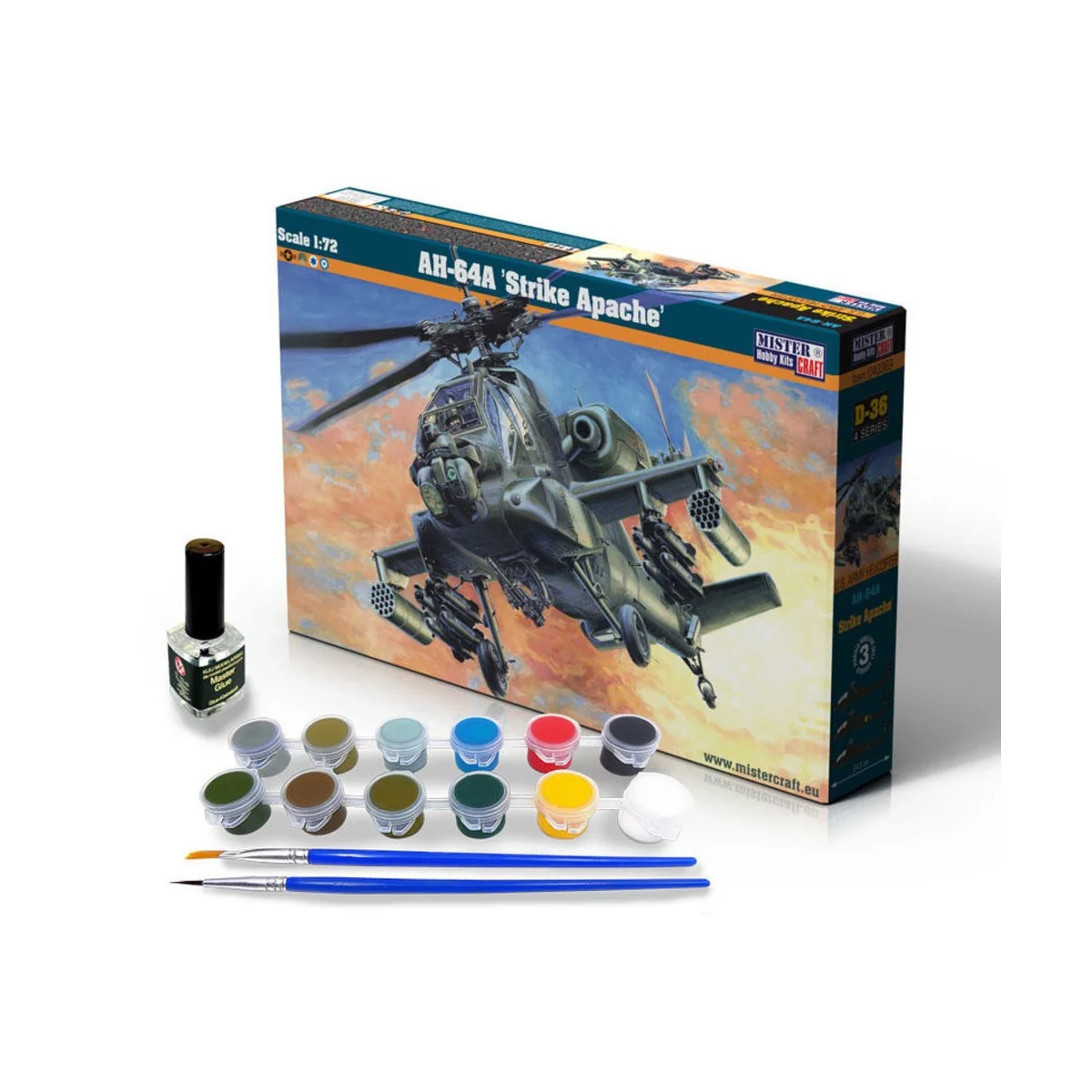 AH-64A "Strike Apache" SUPER SET, 1/72 - Mistercraft SD-36