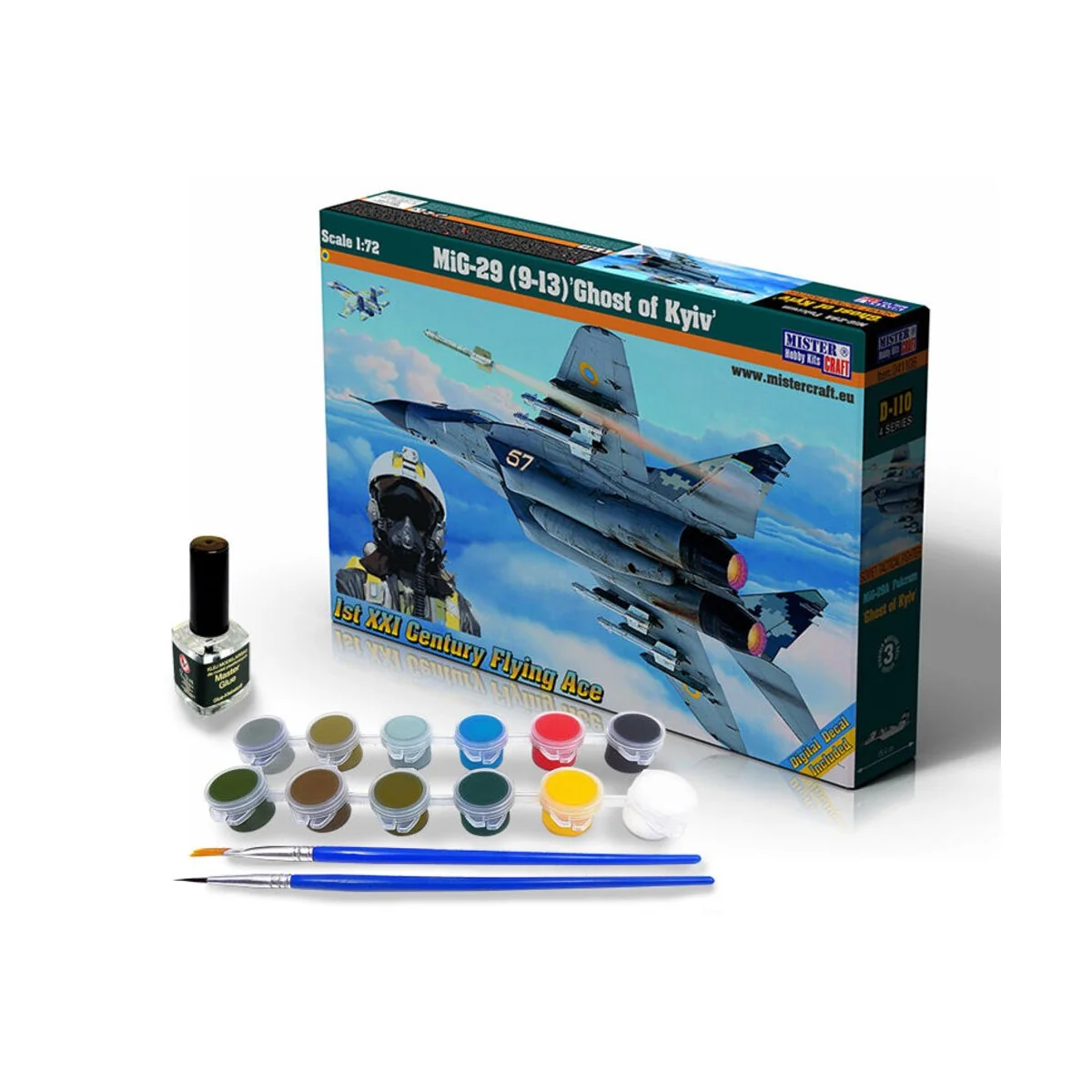 MIG-29 (9-13) GHOST OF KYIV, START SET - Mistercraft SD-110