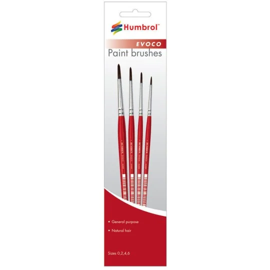 Evoco Pinsel-Set (Größen 0, 2, 4 & 6) - Humbrol AG4150