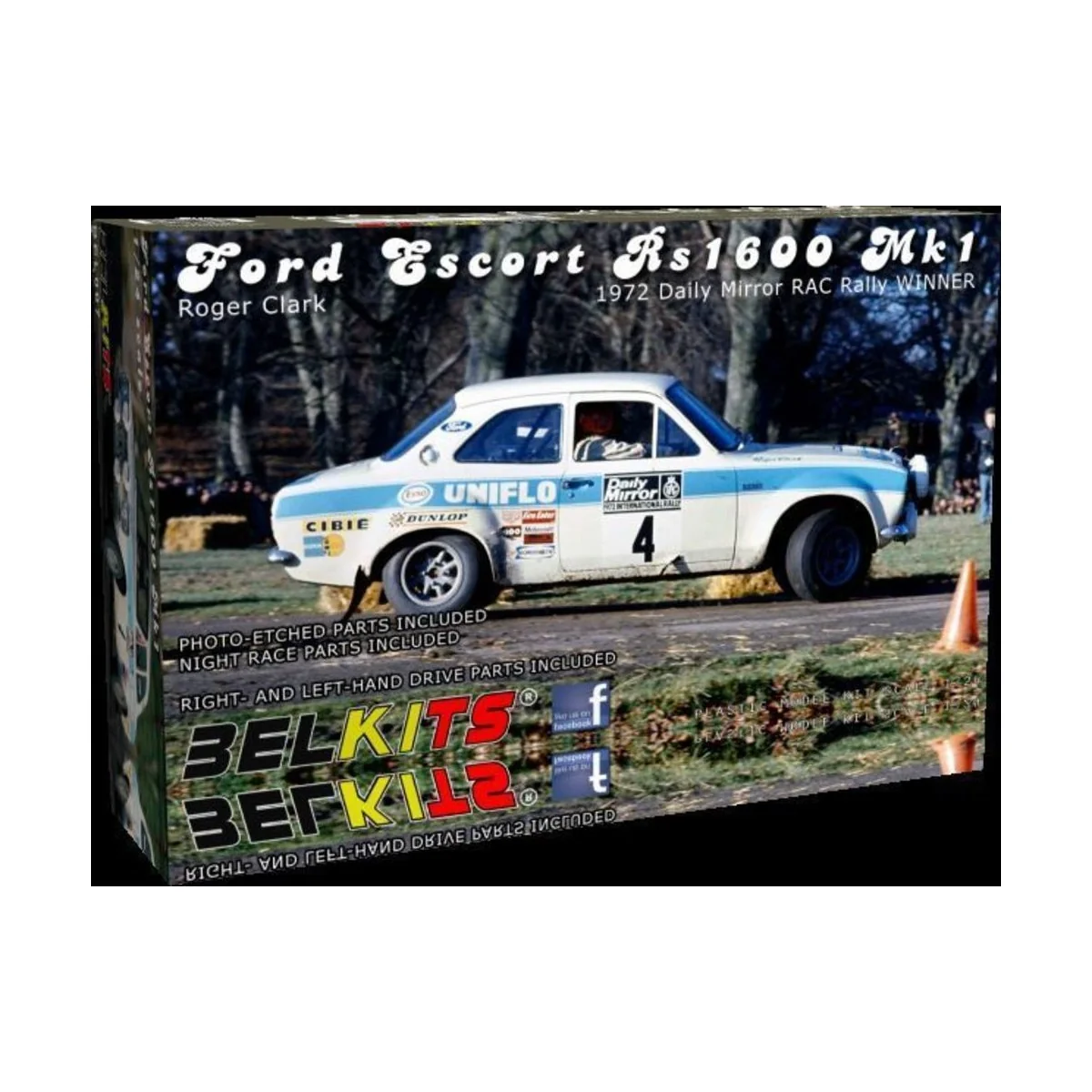 Ford Escort Rs1600 Mk.1 Clark RAC 1972, 1/24 - BELKITS BEL007