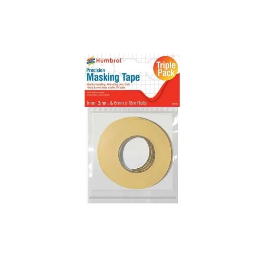 Humbrol Masking Tape Set 1mm, 3mm & 6mm x18m rolls - Humbrol AG5110