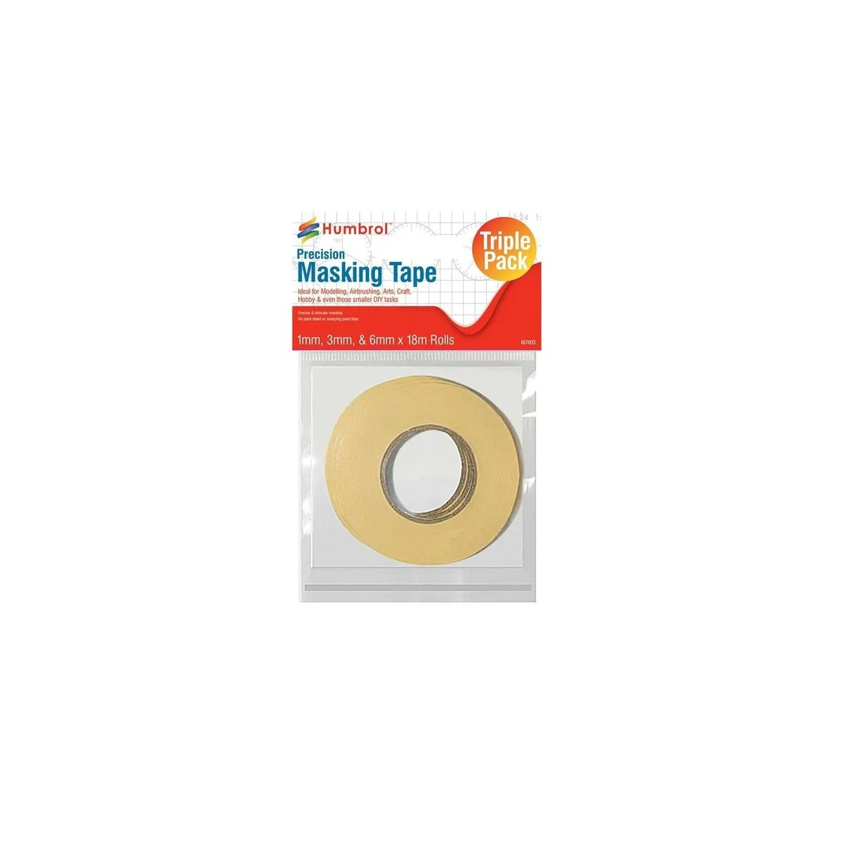 Humbrol Masking Tape Set 1mm, 3mm & 6mm x18m rolls - Humbrol AG5110