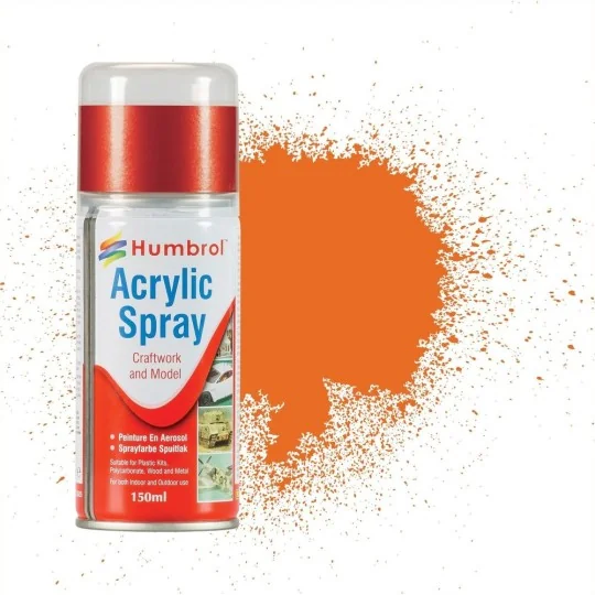 HUMBROL ACRYLIC HOBBY SPRAY 150ML No 18 Orange - Humbrol AD6018
