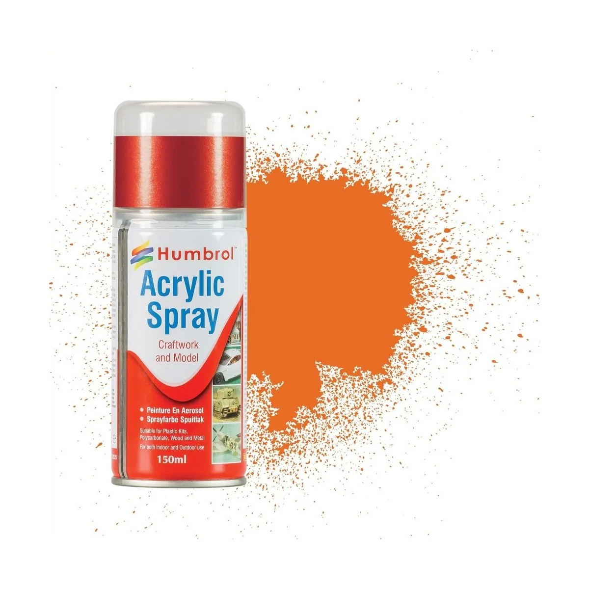 HUMBROL ACRYLIC HOBBY SPRAY 150ML No 18 Orange - Humbrol AD6018