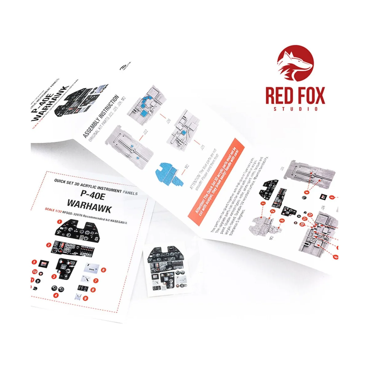 1/32 P-40E Warhawk (for Hasegawa kit), 1/32 - Red Fox Studio RFSQS-...