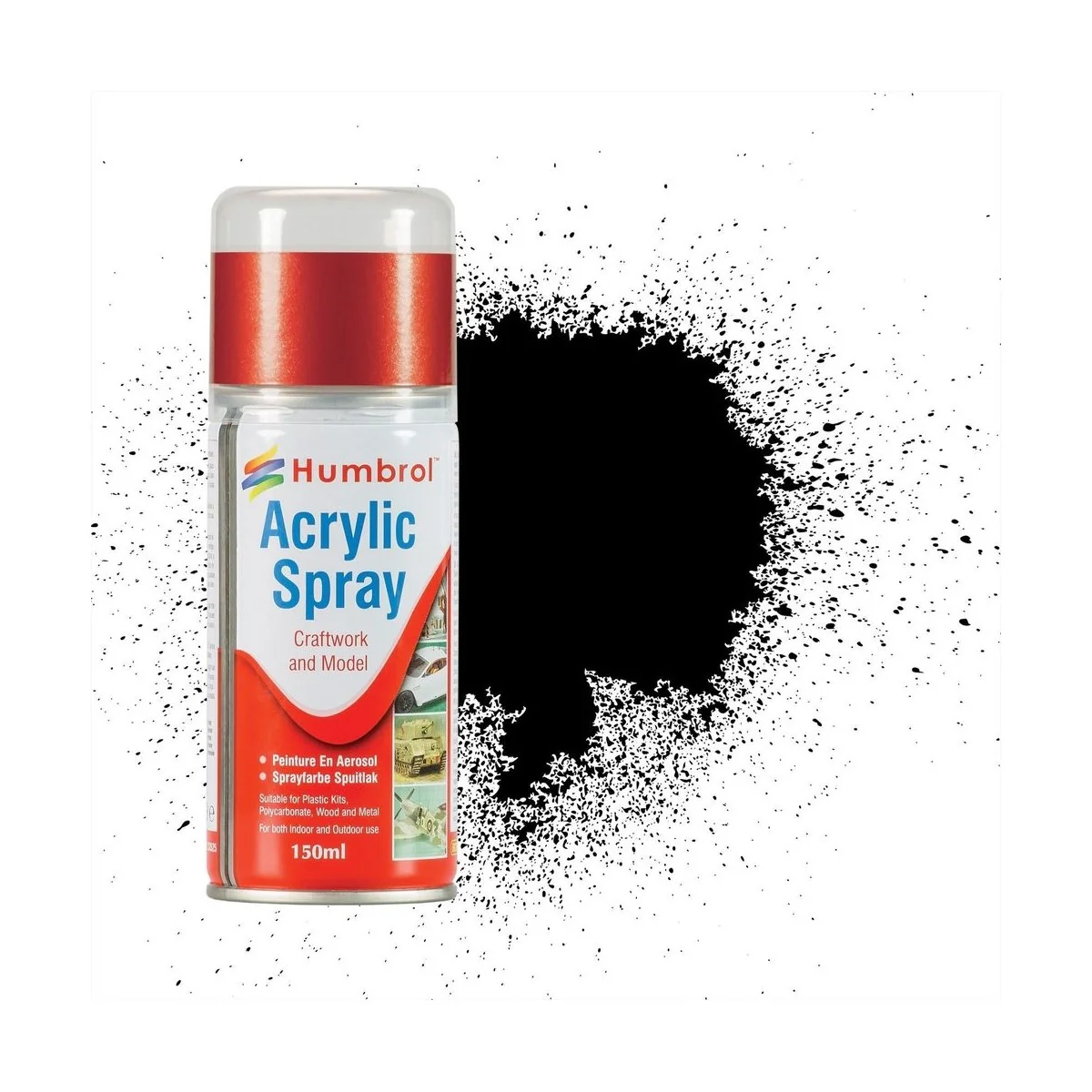 HUMBROL ACRYLIC HOBBY SPRAY 150ML No 21 Black Gloss US Navy WW II i...