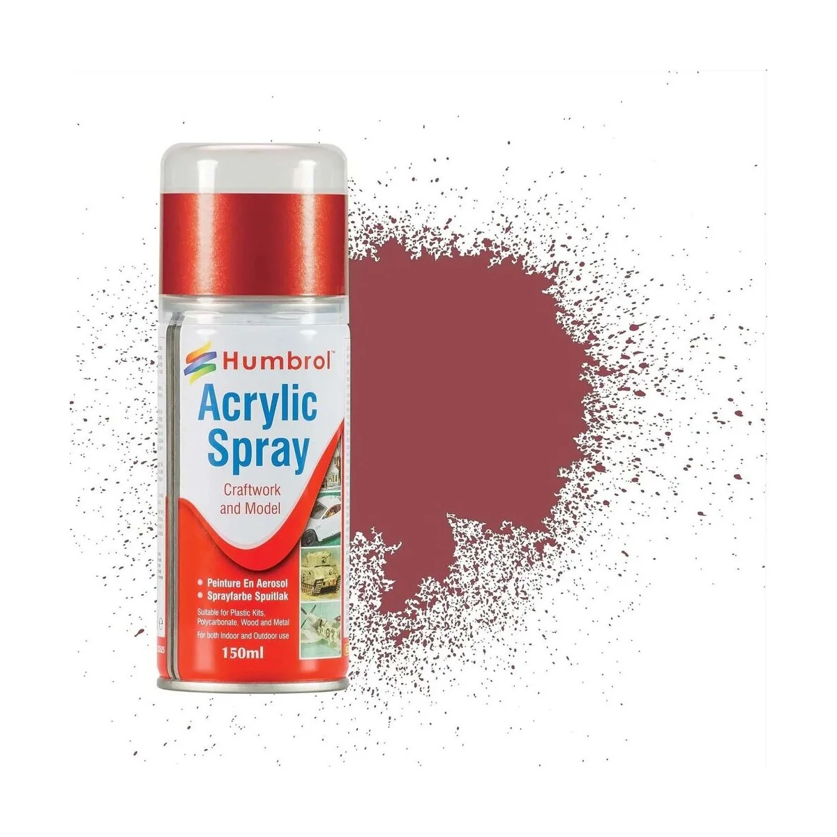 ACRYLIC HOBBY SPRAYS 150ML No 73 Matt Wine red Oxide - Modellers Sp...