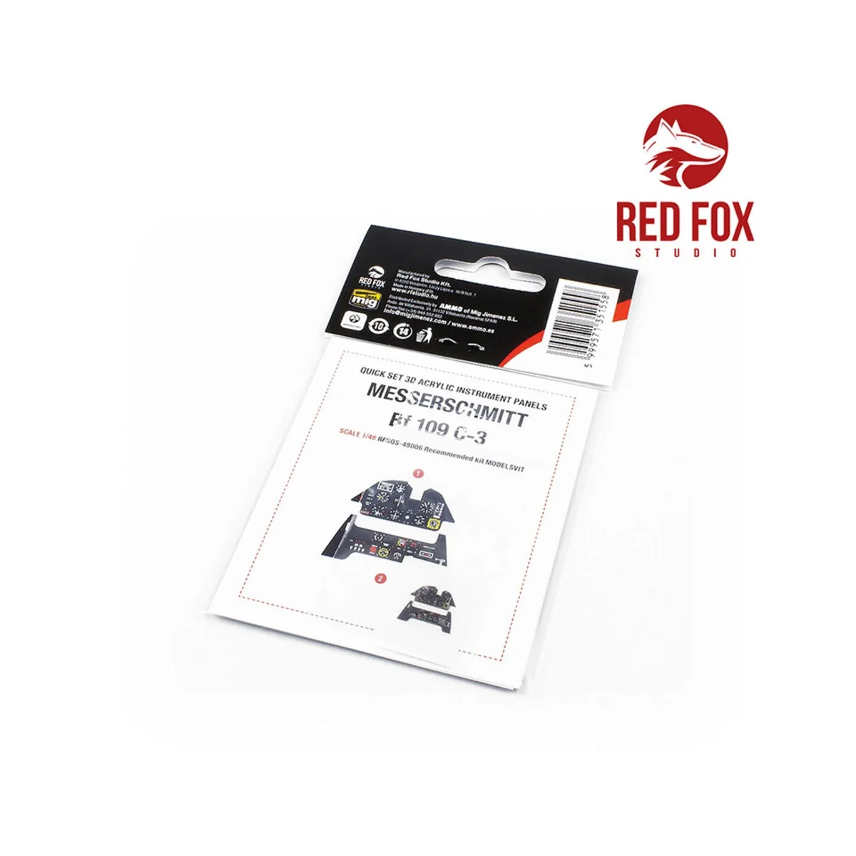 1/48 Messerschmitt Bf 109C-3 (for Modelsvit kit), 1/48 - Red Fox St...