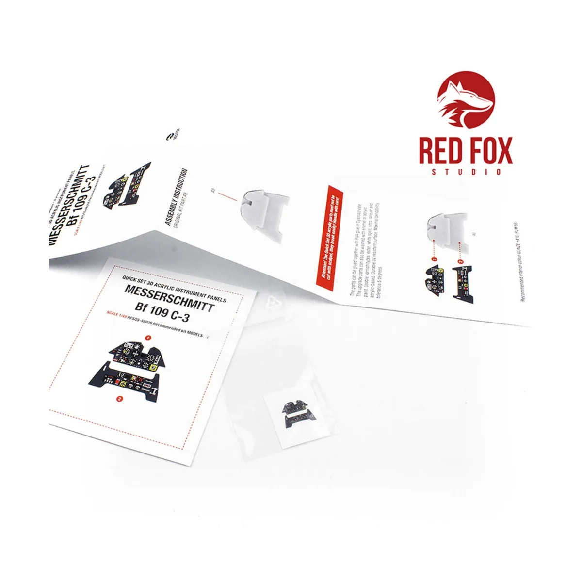 1/48 Messerschmitt Bf 109C-3 (for Modelsvit kit), 1/48 - Red Fox St...