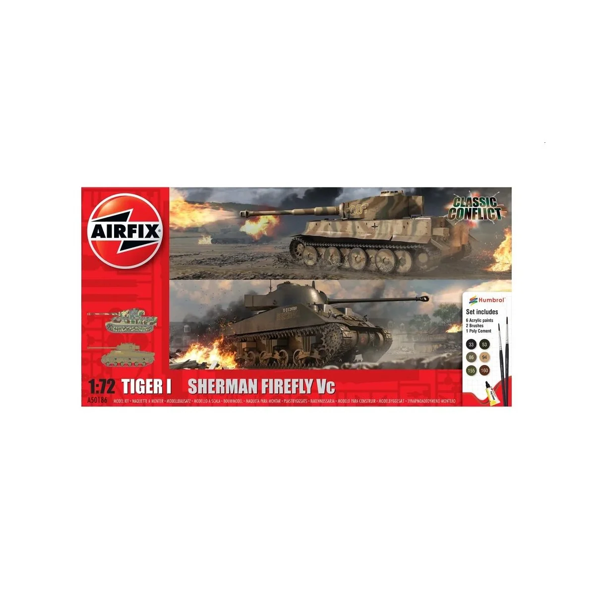 Classic Conflict Tiger 1 vs Sherman Firefly, 1/72 - Airfix A50186