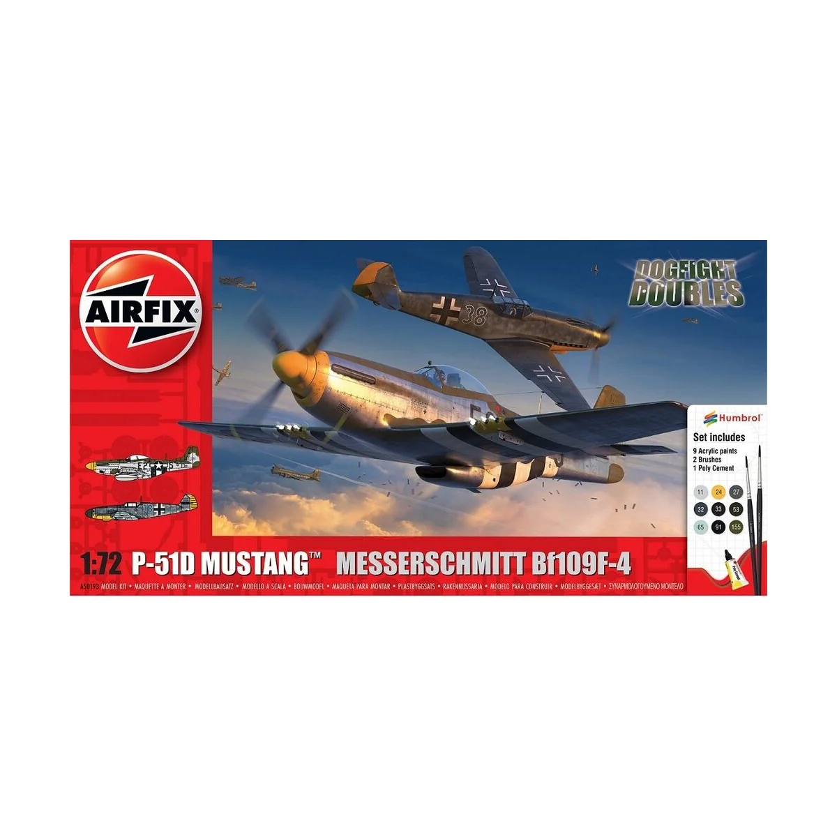 P-51D Mustang vs Bf109F-4 Dogfight Double - Airfix A50193
